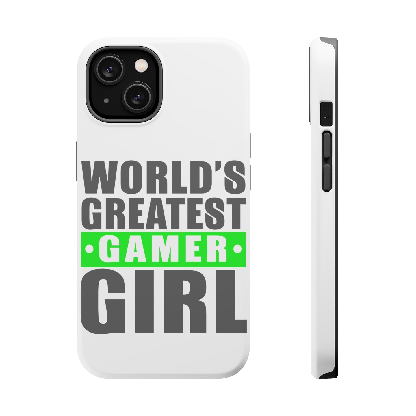 DistinctInk ToughCase for Apple iPhone, Compatible with MagSafe Charging - World's Greatest Gamer Girl Video Games