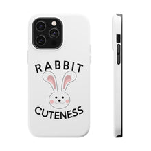 DistinctInk ToughCase for Apple iPhone, Compatible with MagSafe Charging - Rabbit Cuteness - Bunny Ears