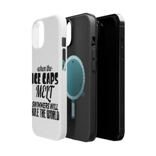 DistinctInk ToughCase for Apple iPhone, Compatible with MagSafe Charging - When Ice Caps Melt Swimmer Rule the World