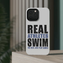DistinctInk ToughCase for Apple iPhone, Compatible with MagSafe Charging - Real Athletes Swim Rest Play Games