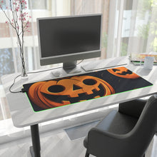 DistinctInk LED Gaming Mouse Pad with Nightly Fright of Bats and Ghouls Design for Halloween