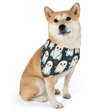 DistinctInk Adjustable Pet Banana Collar with Skelephants and Ghostly Ghouls Design for Halloween