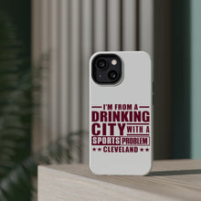 DistinctInk ToughCase for Apple iPhone, Compatible with MagSafe Charging - Cleveland Drinking City Sports Problem