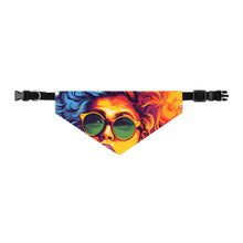 DistinctInk Adjustable Pet Banana Collar with A World of Words Design for LGBTQ+ Pride