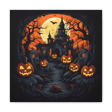 DistinctInk Canvas Wall Art with Darkness Falls on Halloween for Halloween