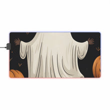 DistinctInk LED Gaming Mouse Pad with Ghastly Skeleton Pumpkin Design for Halloween