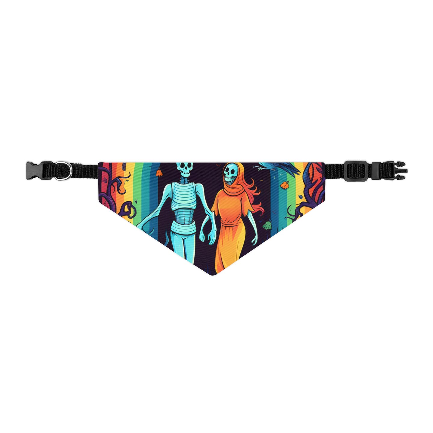 DistinctInk Adjustable Pet Banana Collar with The Enduring Beauty of Writing Design for Halloween LGBTQ+ Pride