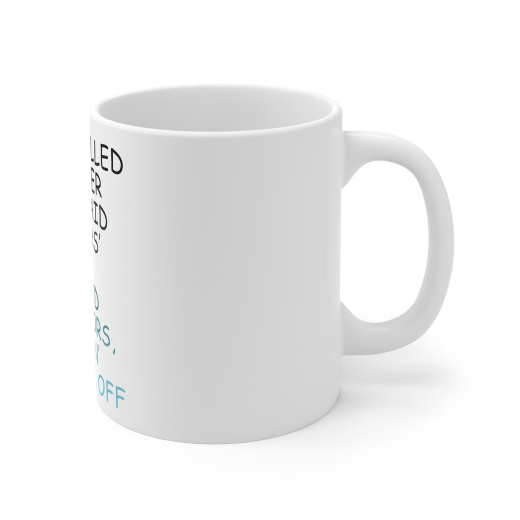 Glossy White Coffee / Tea Mug - Cop Pulled Over, Rock Paper Scissors, view 3