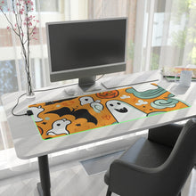 DistinctInk LED Gaming Mouse Pad with Flying Pumpkin Bats Design for Halloween