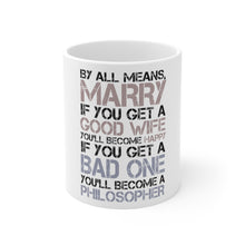 DistinctInk Glossy White Coffee / Tea Mug - Marry - Good Wife Become Happy