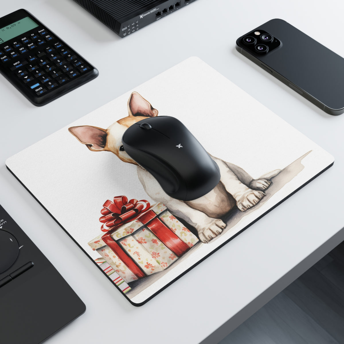 Mouse Pad - Miniature Bull Terrier Puppy Drawing, view 2