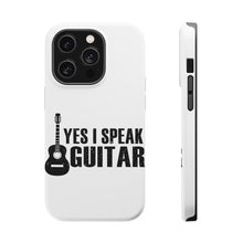 DistinctInk ToughCase for Apple iPhone, Compatible with MagSafe Charging - Yes I Speak Guitar