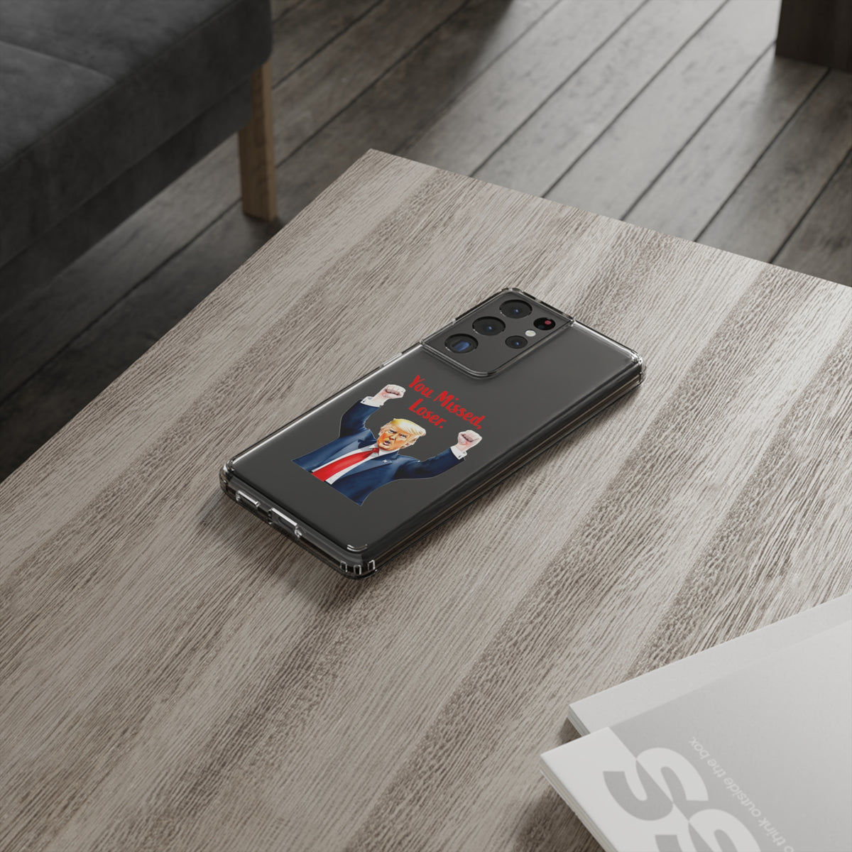 Clear Case for Apple iPhone or Samsung Galaxy - Trump "You Missed, Loser" Cartoon Design, view 62