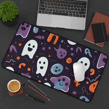 DistinctInk Desk Mat with Skeletal Ghostly Pumpkins Design for Halloween