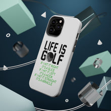 DistinctInk ToughCase for Apple iPhone, Compatible with MagSafe Charging - Life is Golf Slice Hook Straight Miracle