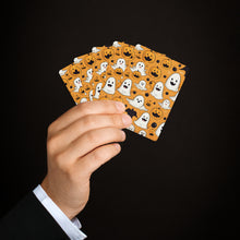 DistinctInk Playing Poker Cards with Ghoulish Bats and Pumpkins Design for Halloween