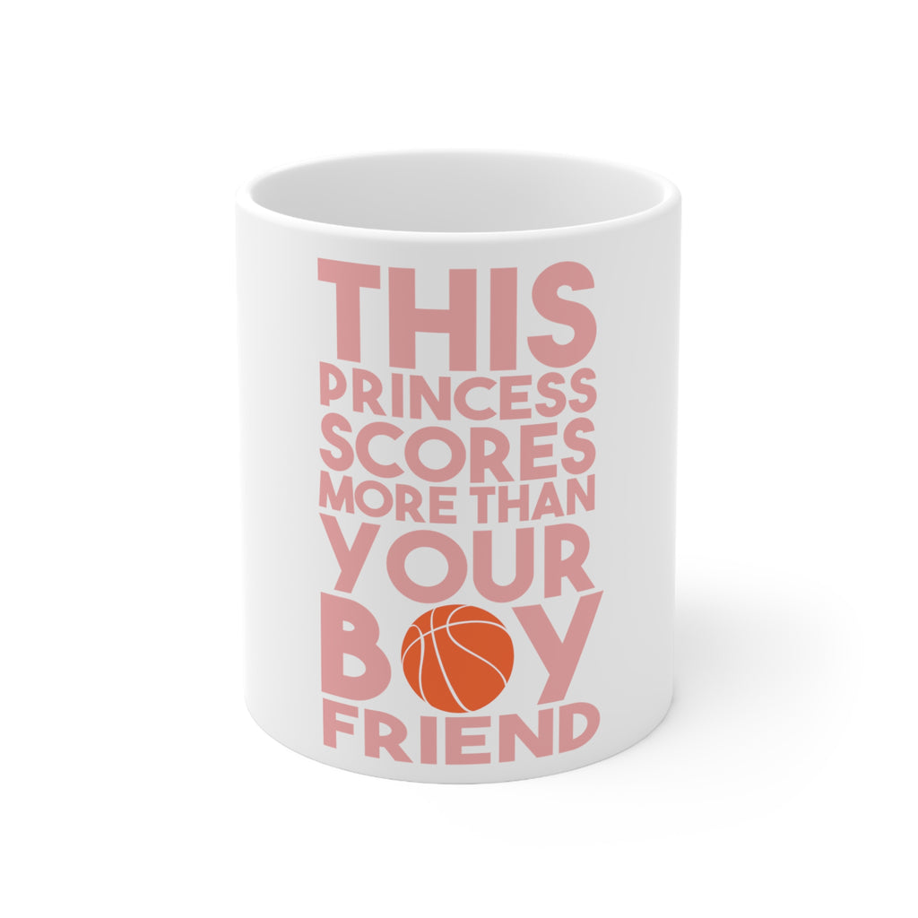 Glossy White Coffee / Tea Mug - This Princes Scores More Than Your Boyfriend
