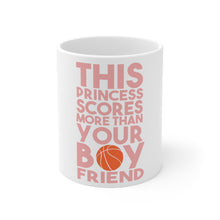 DistinctInk Glossy White Coffee / Tea Mug - This Princes Scores More Than Your Boyfriend