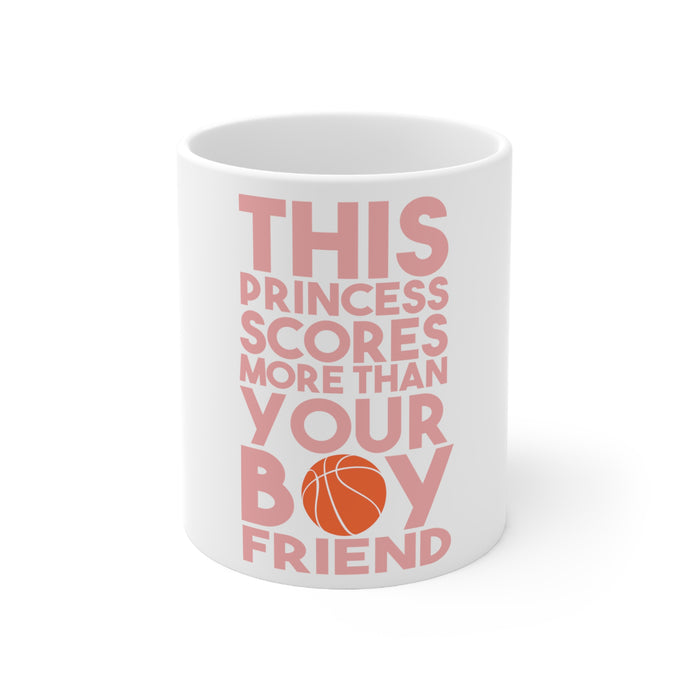 DistinctInk Glossy White Coffee / Tea Mug - This Princes Scores More Than Your Boyfriend