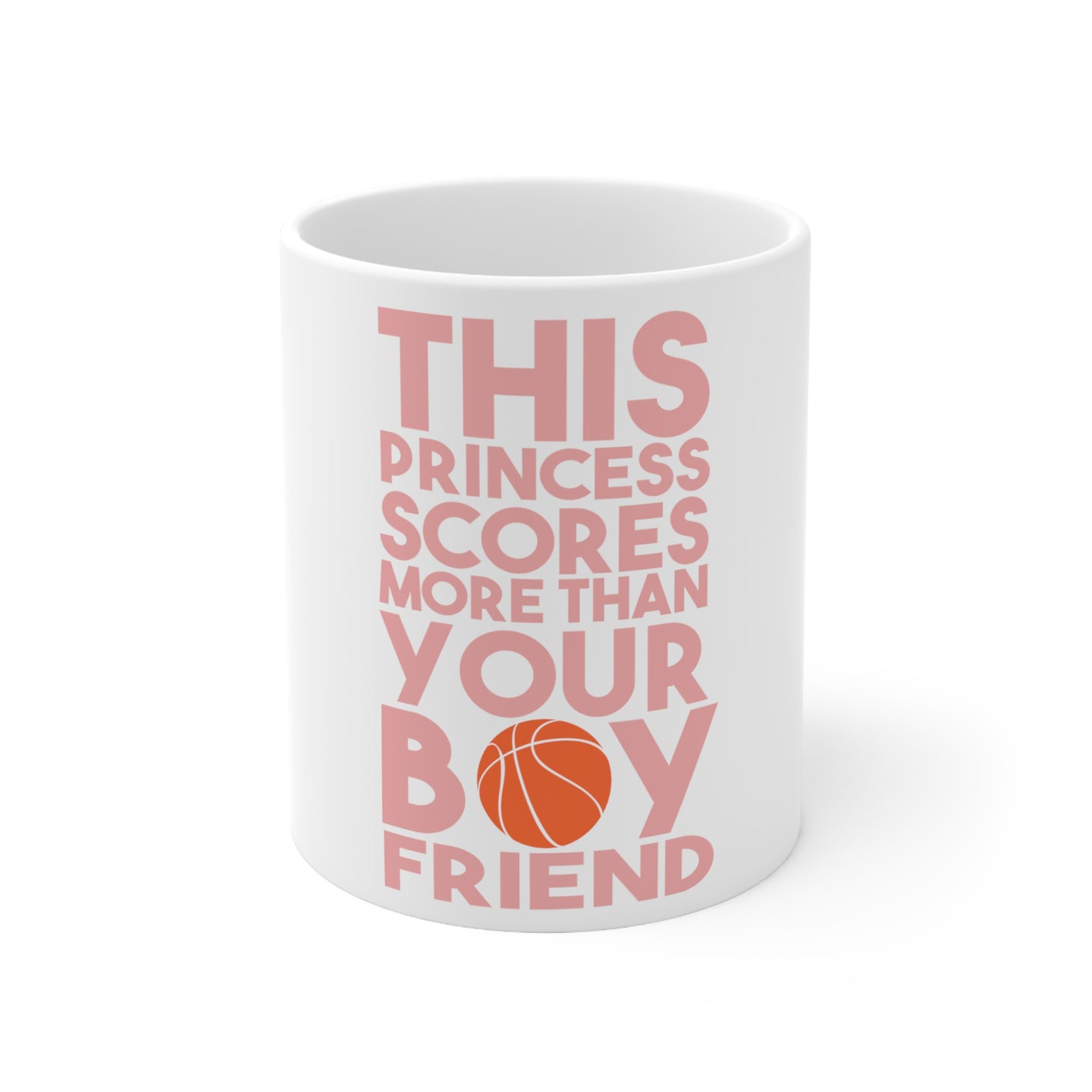 DistinctInk Glossy White Coffee / Tea Mug - This Princes Scores More Than Your Boyfriend