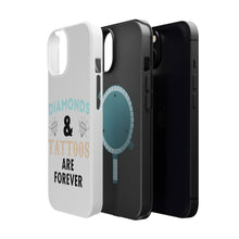 DistinctInk ToughCase for Apple iPhone, Compatible with MagSafe Charging - Diamonds and Tattoos Are Forever