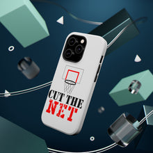 DistinctInk ToughCase for Apple iPhone, Compatible with MagSafe Charging - Cut the Net Basketball