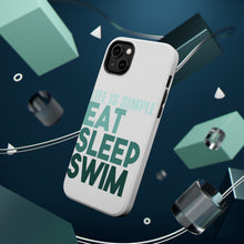 DistinctInk ToughCase for Apple iPhone, Compatible with MagSafe Charging - Life Is Simple Eat Sleep Swim