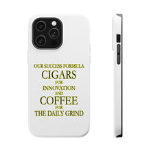 DistinctInk ToughCase for Apple iPhone, Compatible with MagSafe Charging - Success Formula - Cigars & Coffee