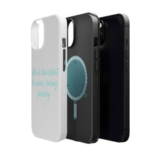 DistinctInk ToughCase for Apple iPhone, Compatible with MagSafe Charging - Life is Too Short to Wear Boring Jewelry