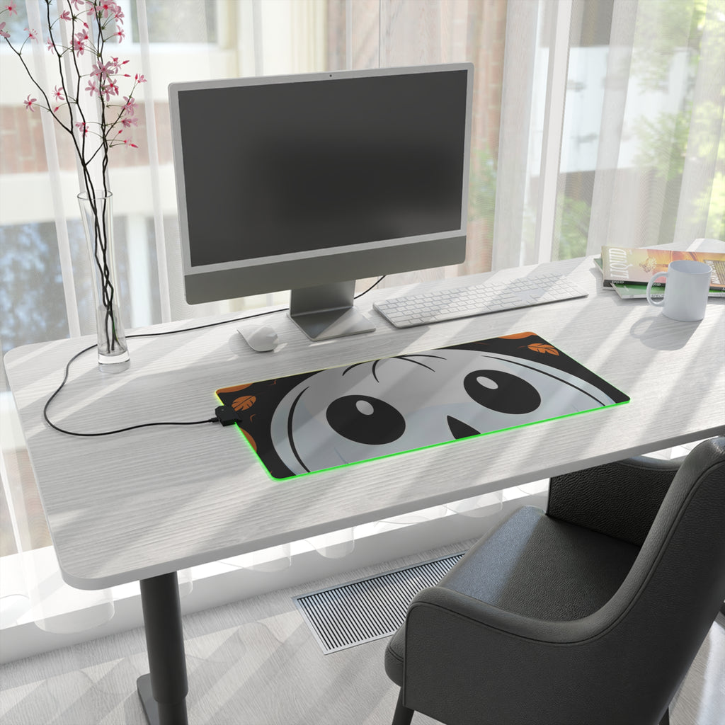 LED Gaming Mouse Pad with Ghost Skeleton Cartoon Pumpkin Design for Halloween, view 10