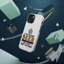 DistinctInk ToughCase for Apple iPhone, Compatible with MagSafe Charging - A Day Without Beer Why Take the Risk