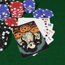 DistinctInk Playing / Poker Cards with Spooky Skeleton Pumpkins Design for Halloween