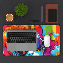 DistinctInk Desk Mat with Leading with Courage and Grace Design for LGBTQ+ Pride