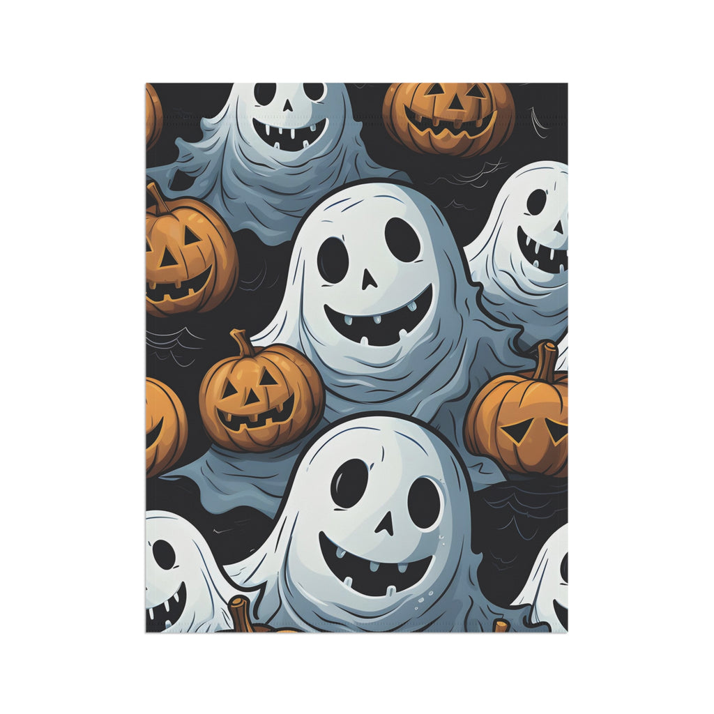 Garden & House Banner / Flag with Ghoulish Ghostbusters and Pumpkins Design for Halloween, view 8