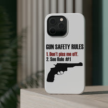 DistinctInk ToughCase for Apple iPhone, Compatible with MagSafe Charging - Gun Safety Rules, Don't Piss Me Off