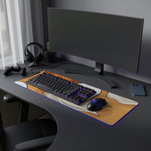 DistinctInk LED Gaming Mouse Pad with Ghostly Skeleton Pumpkin Patch Design for Halloween