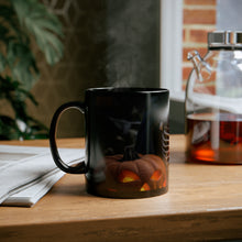 DistinctInk Black Coffee Mug - Skellington's Spooky Soiree for Halloween