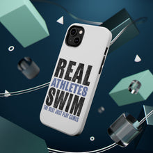DistinctInk ToughCase for Apple iPhone, Compatible with MagSafe Charging - Real Athletes Swim Rest Play Games