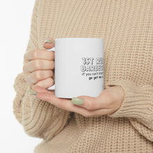 DistinctInk Glossy White Coffee / Tea Mug - 1st Rule of Barbecuing - Get Me a Beer