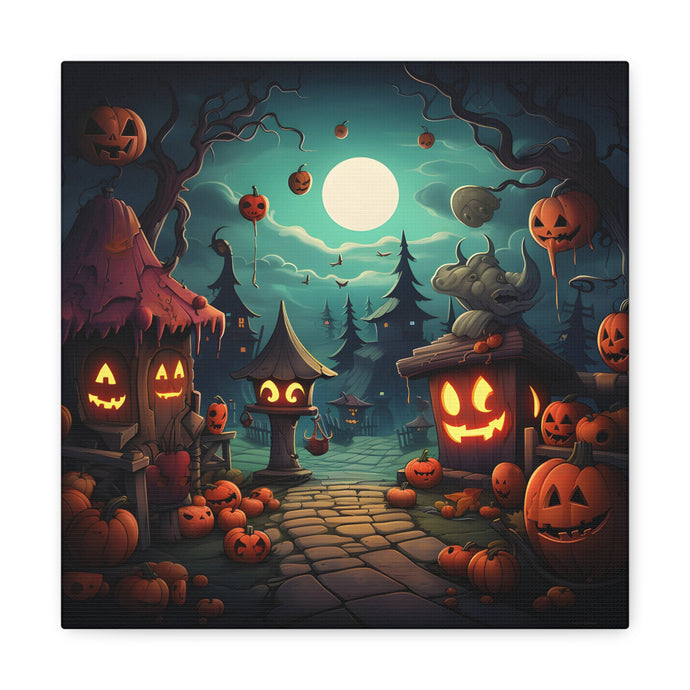 DistinctInk Canvas Wall Art with Trick or Treat Fun for Halloween