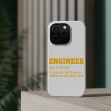 DistinctInk ToughCase for Apple iPhone, Compatible with MagSafe Charging - Engineer Definition - Caffeine and Last Minute