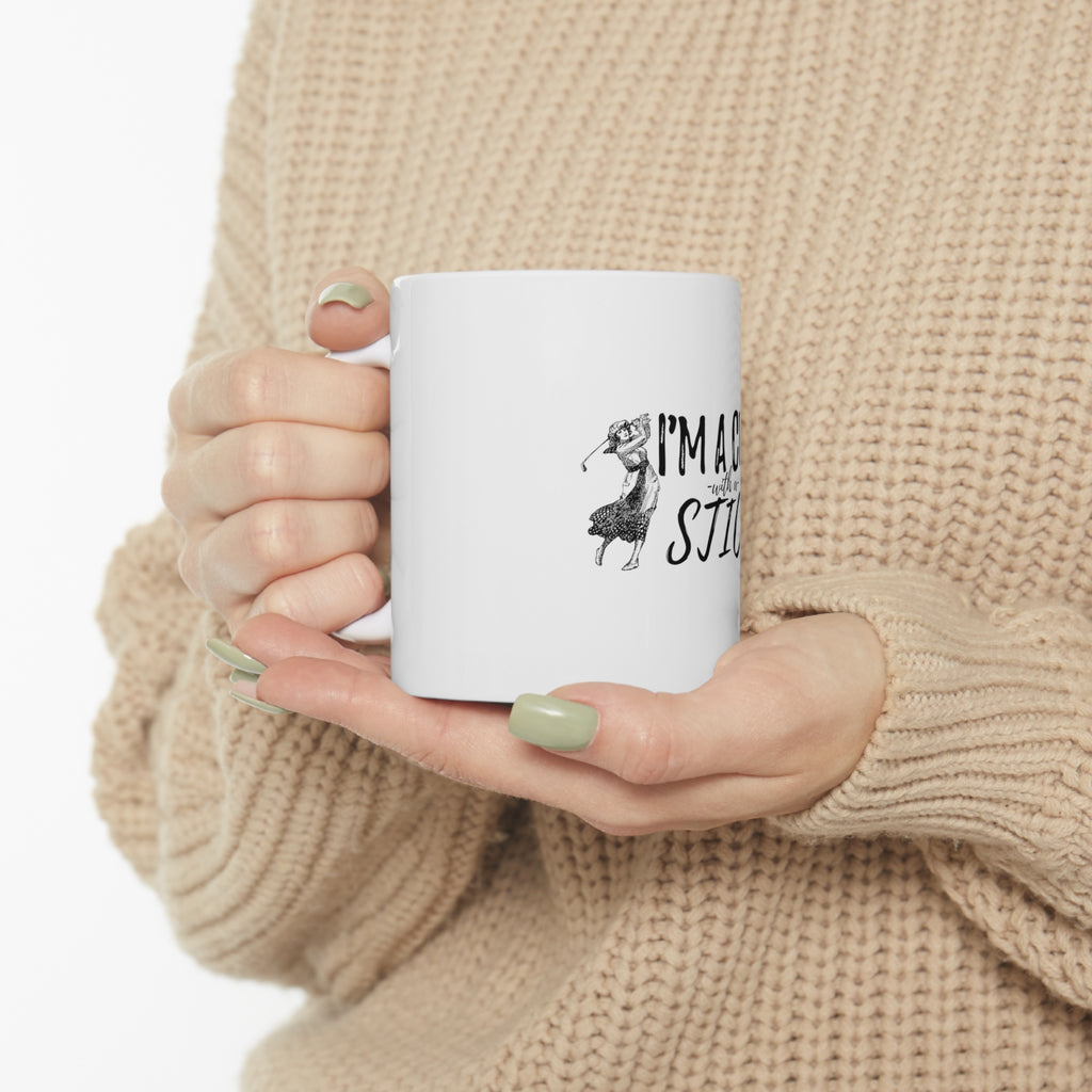 Glossy White Coffee / Tea Mug - I'm a Chick with a Stick Golf, view 10