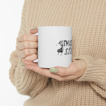 DistinctInk Glossy White Coffee / Tea Mug - I'm a Chick with a Stick Golf