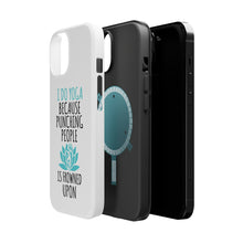 DistinctInk ToughCase for Apple iPhone, Compatible with MagSafe Charging - I Do Yoga Punching People Frowned Upon