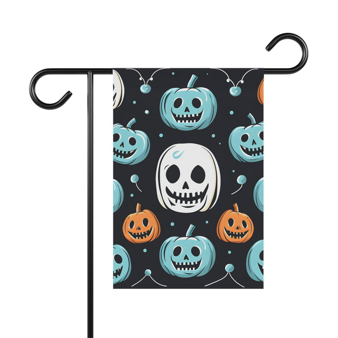 DistinctInk Garden & House Banner / Flag with Skele-Ghostly Pumpkin Patch Design for Halloween