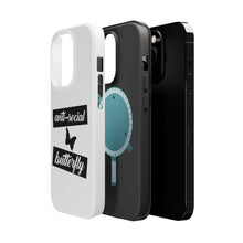 DistinctInk ToughCase for Apple iPhone, Compatible with MagSafe Charging - Anti-Social Butterfly