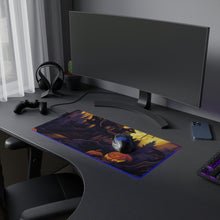 DistinctInk LED Gaming Mouse Pad with Ghostly Ghouls in the Graveyard Design for Halloween