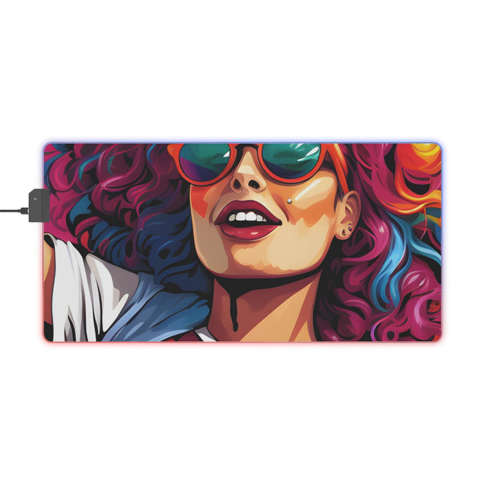 DistinctInk LED Gaming Mouse Pad with Leading a New Path Design for LGBTQ+ Pride