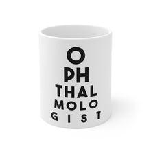 DistinctInk Glossy White Coffee / Tea Mug - Ophthalmologist Eye Chart