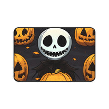 DistinctInk Desk Mat with Ghastly Skeleton Pumpkins Design for Halloween